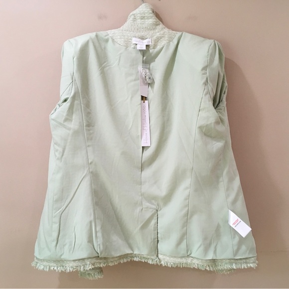 House of Harlow 1960 Pistachio large Green tweed Double-Breasted Blazer - Picture 6 of 7